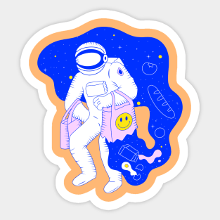 Astronaut Shopper In Space Sticker